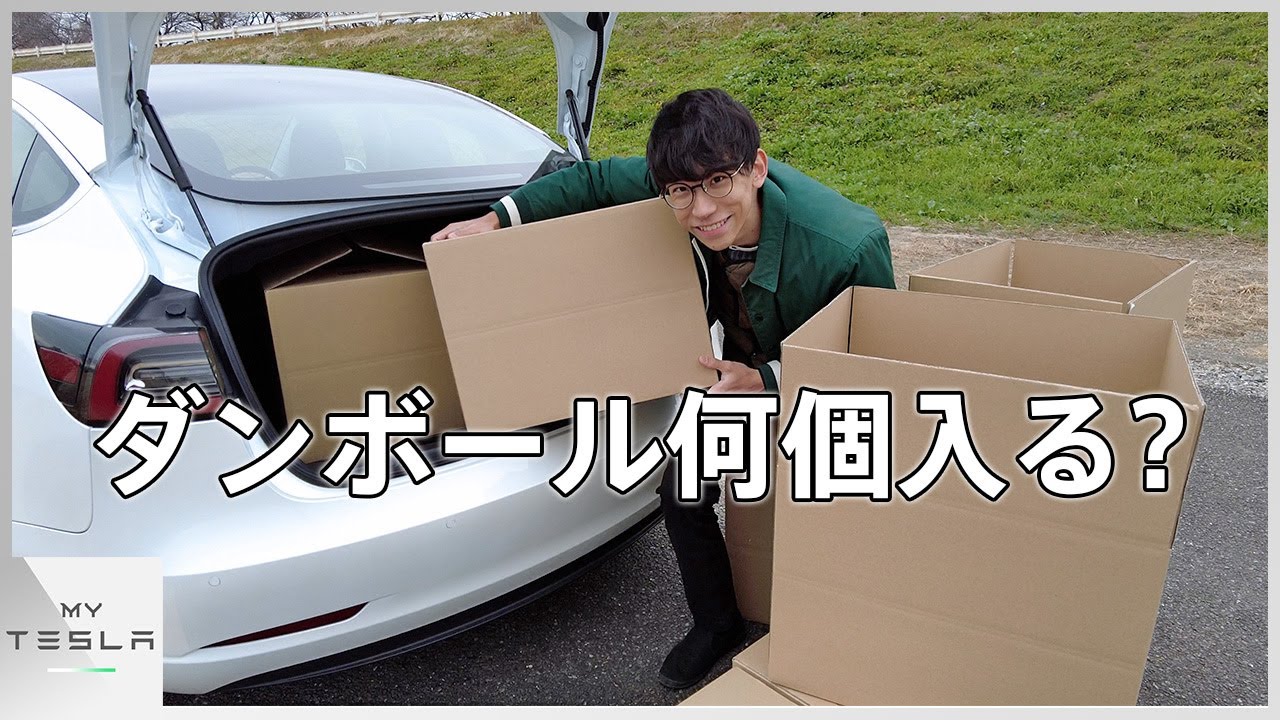 How many cardboard boxes can fit in the Model 3's luggage