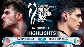Aaron Russell vs Diego González | USA vs Mexico | Highlights | Men's  World Championship 2022 (HD)