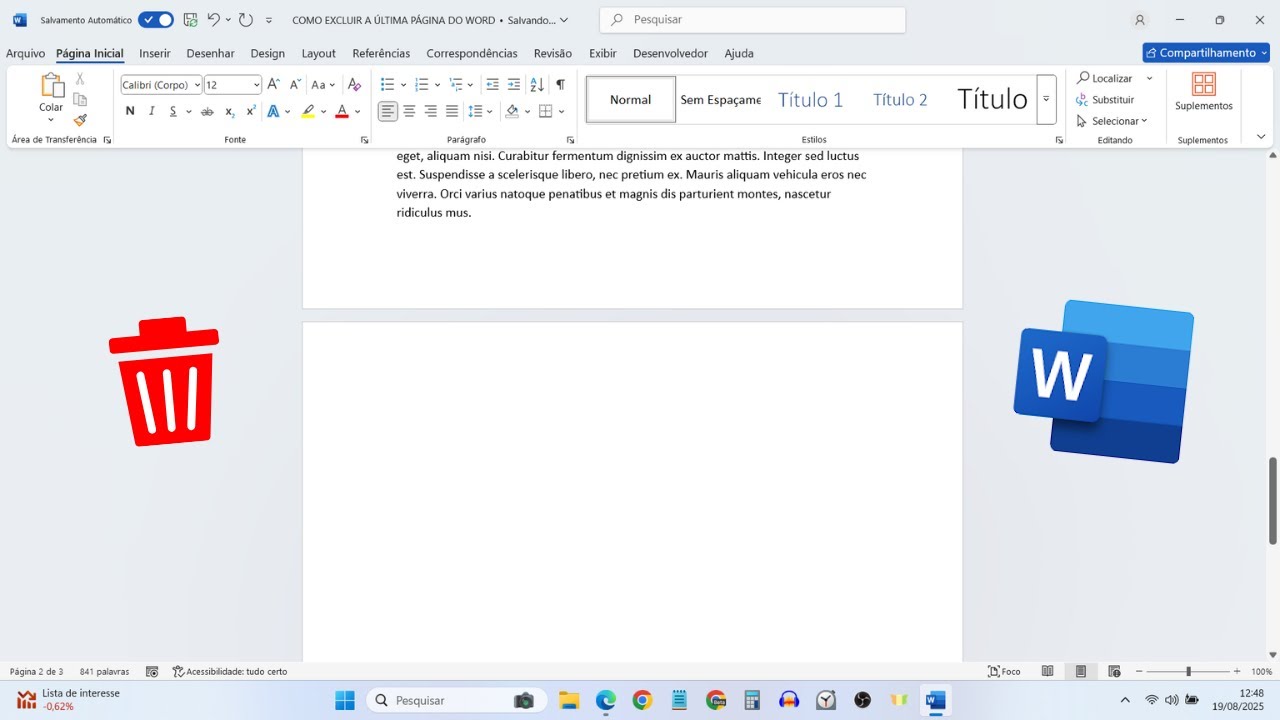 COMO EXCLUIR A ÚLTIMA PÁGINA DO WORD - YouTube