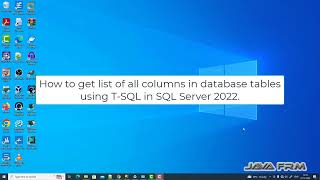 How to get list of all columns in database tables using T-SQL in SQL Server 2022