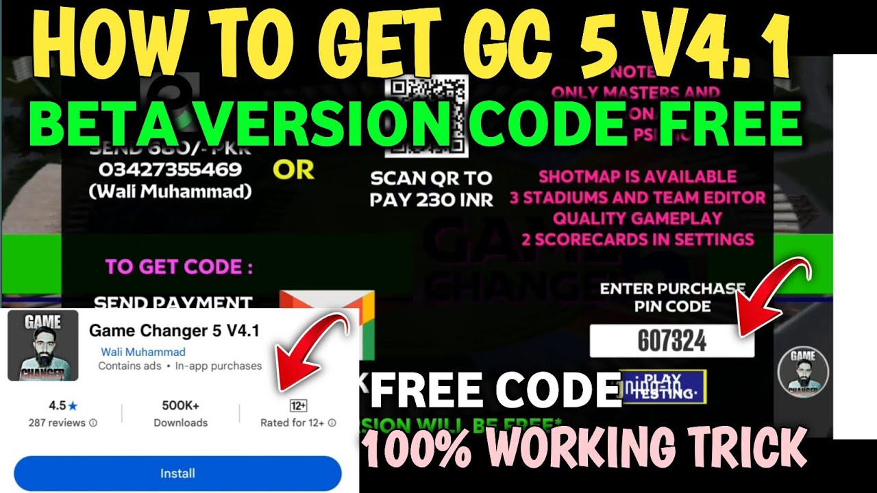 Beta Version Code How to Get Game Changer 5 V4.1 Beta Version Code Free ! GC 5 V4.1 Beta ...