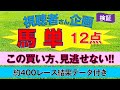 【競馬検証】馬 単 12点！この買い方、見逃せない!!