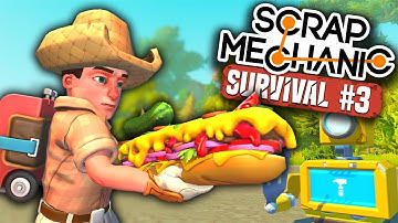 GETTING FOOD AND UNBOXING NEW CLOTHES - Scrap Mechanic Survival Multiplayer Ep #3