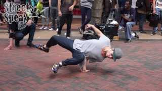 B-boy dancers perform in Birmingham