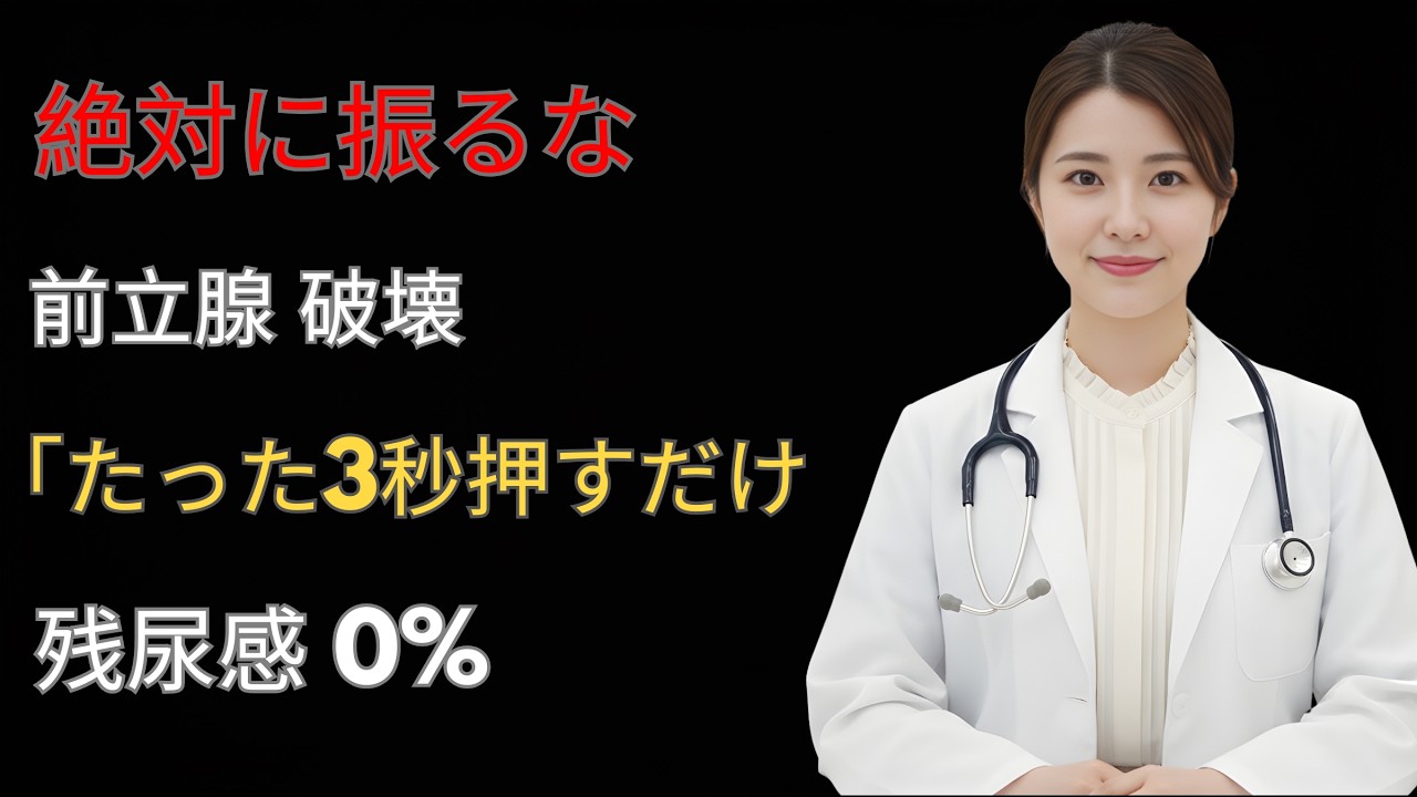 排尿後、ここを3秒押してみてください！残尿は100％消えます（押さないと…）