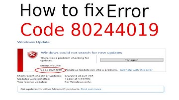 How to fix windows update error code 80244019 windows 7 -  windows updation error Urdu Hindi