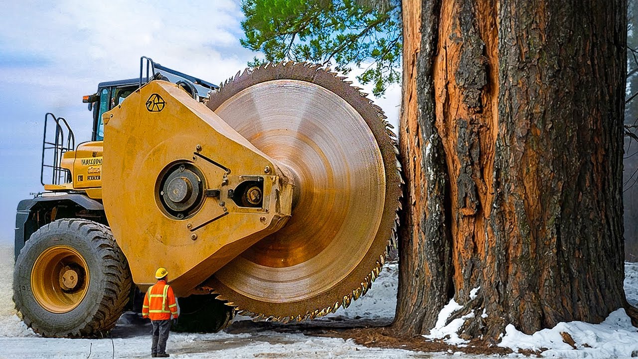 Extreme Dangerous Fastest Big Chainsaw Cutting Tree Machines | Monster Stump Removal Excavator #7