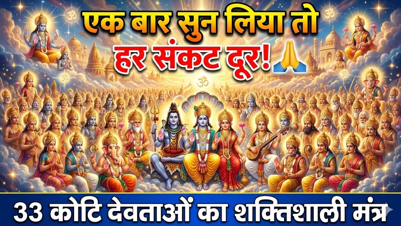 एक बार सुन लिया तो हर संकट दूर! 🙏 33 कोटि देवताओं का शक्तिशाली मंत्र Powerful Mantra