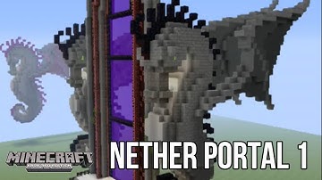 Minecraft Tutorial: How to build a Giant Seahorse Nether Portal