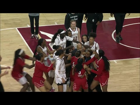 Tempers FLARE After Halftime Buzzer Between Louisville Cardinals & Boston College In ACC Game