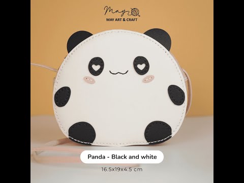 Genuine Leather Cute Panda Envelope Wallet Clutch Purse - 7.5" X 3.7", Multiple Card Slots - View #2