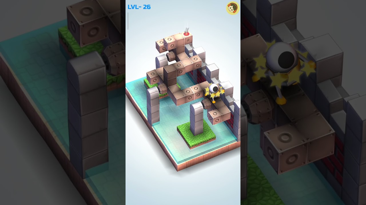 Rotate the bridges for stars..!! Mekorama level-26 Gameplay Walkthrough 