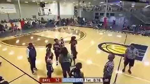 AAU REFEREE SLAPS DAD | DAUGHTER COMES IN FLYING WITH HOOK! Baylor vs Indi
