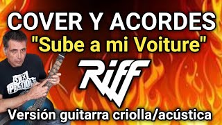 Video thumbnail of "Cómo tocar Riff Sube a mi Voiture (Jenny) con guitarra criolla Acordes Tutorial Letra Cover Pappo"