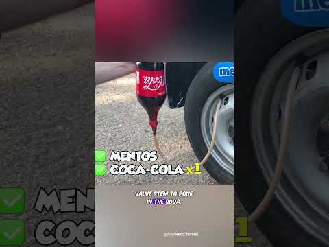Car tire reaction to mentos mix with cola