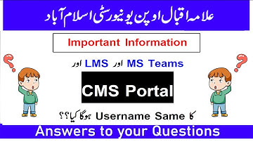 AIOU | Username and Passwords LMS, MS Teams and CMS Portal | AIOU Workshop