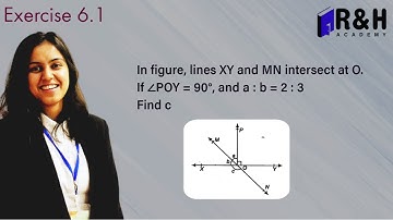 Lines XY and MN intersect at O If ∠POY = 90° | Lines and Angles [Q2]