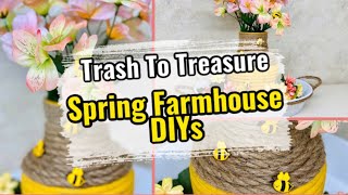   DIY Dollar Tree & Trash To Treasure Farmhouse Spring BeeHive Vase & Tray Decor | Simple DIYer