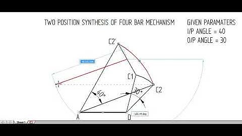 2 POSITION SYNTHESIS OF 4 BAR MECHANISM - INVERSION METHOD