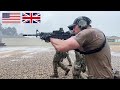 U.S. Marines and British Royal Marines train with M4 Carbine Rifles