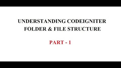 Understanding Codeigniter File and Folder Structure - Part 1
