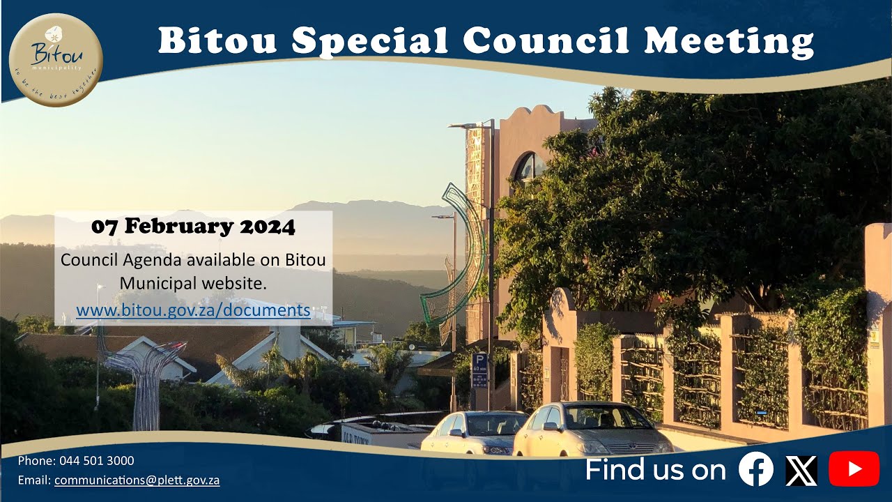 Bitou BITOU SPECIAL COUNCIL MEETING - YouTube