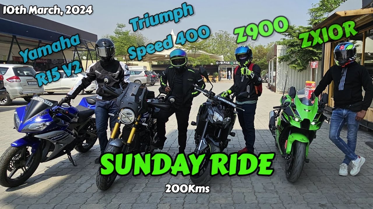 Sunday Ride🔥| #sunday #funday #bike #kawasaki #triumph #yamaha #rider # ...