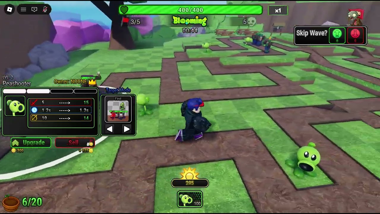 PVZ but as Tower defense in roblox