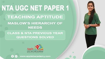 NTA UGC NET PAPER I - TEACHING APTITUDE - MASLOW