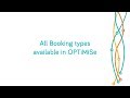 All booking types available in optimise