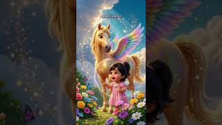 🐴 A Golden Horse Granted Her Wish! 🌈 #shorts