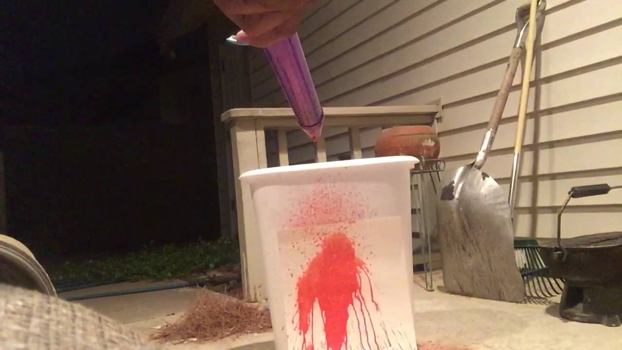 Spattering Examples Arterial blood spatter example - YouTube