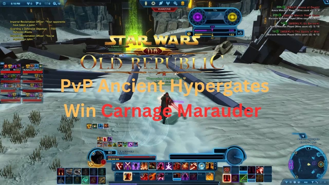 SWTOR PvP Hypergates Win Marauder gameplay didn't die 15 minutes of mayhem