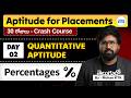 Quantitative Aptitude for Placements | Day 02 | Percentages % in Telugu by Mohan