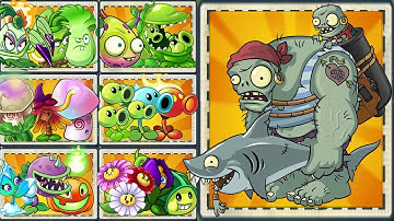 PvZ 2 Random Team Plants VS Pirate Gargantuar & Barrel Zombie LEVEL 10
