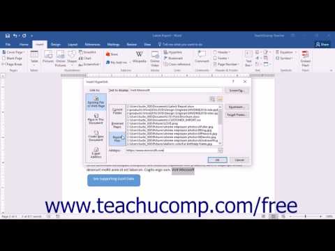 Word 2016 Tutorial Inserting Hyperlinks Microsoft Training