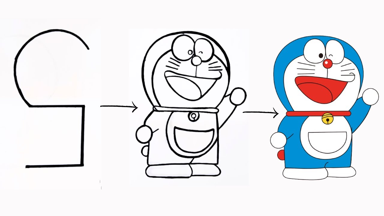 Doraemon Sketch || Draw A Doraemon Sketch In one Minute | Doraemon Sketch  || Draw A Doraemon Sketch In one Minute || Kids Learn Colors || Toddlers  Drawing || Doraemon Sketch For