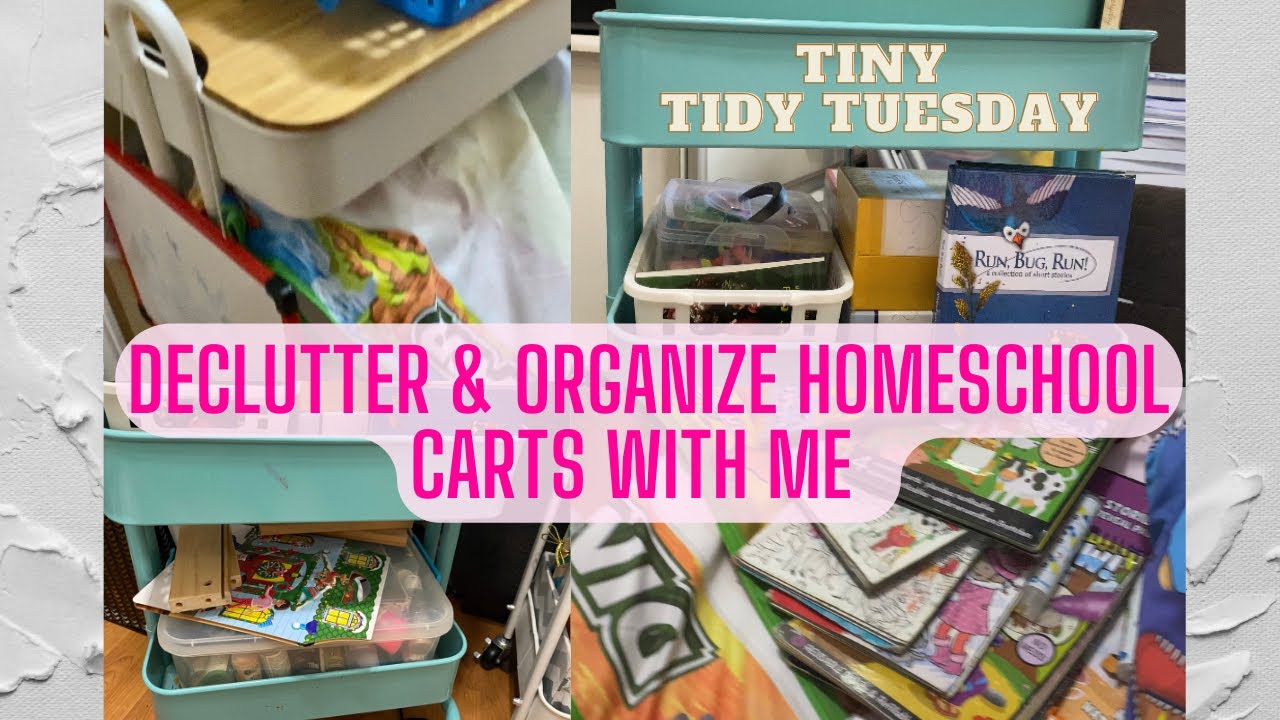 Declutter & Organize Homeschool carts with me/Tiny Tidy Tuesday (5 ...