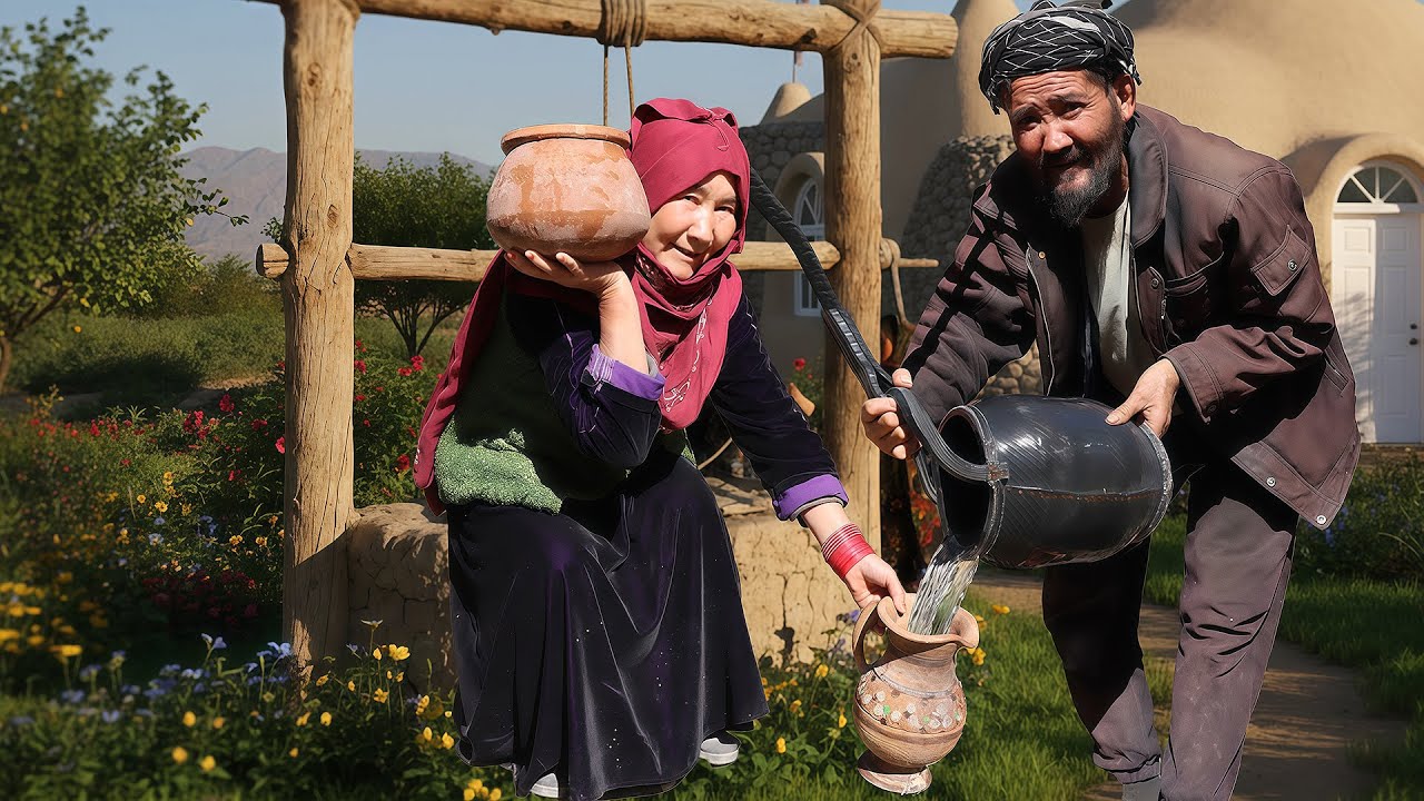 Crispy Oily Bread & Pasta Recipe | Cozy Cold Winter Village Cooking