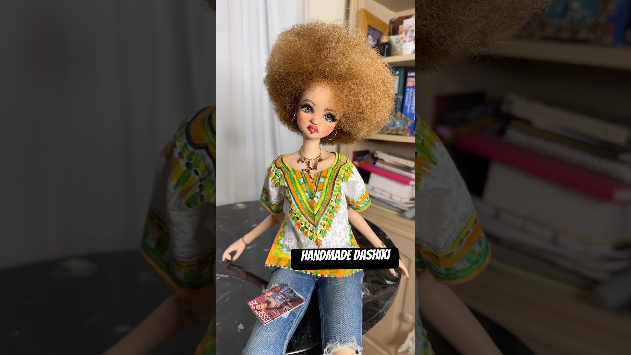 Painting and sewing a Dashiki miniature for Black history month #smartdoll #dashiki #craft