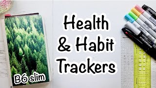 habit tracker setup in Midori B6 slim MD notebook