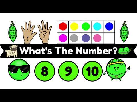What's the Number? Green Peas 0-10, Ten Frames Counting Fingers, Virtual School Online Learning FUN!