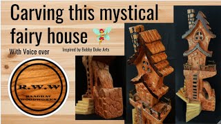 Carving a mystical fairy house- inspired by Bobby Duke Arts - By: Raaghav Woodworks (with voiceover)