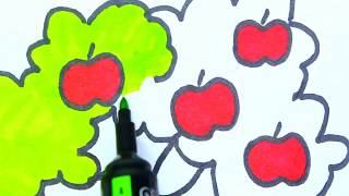 How To Draw An Apple Tree | Kids Coloring Page | Creativity for Children