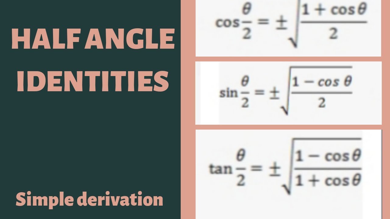 Derivation Of The Half Angle Identities YouTube Derivation Of The Half Angle Identities YouTube