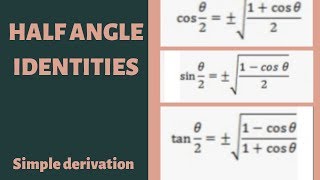 Derivation of the half angle identities