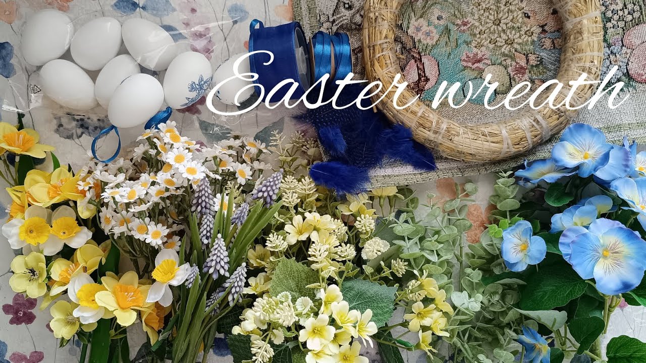 Прочный пасхальный венок на дверь 🐣 Пасхальное украшение