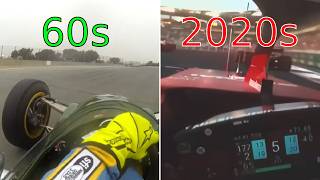 What it's like to drive Formula 1 Cars from every decade | Helmet cameras
