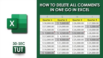 How To Delete All Comments In One Go In Excel | 30 Second Tutorial