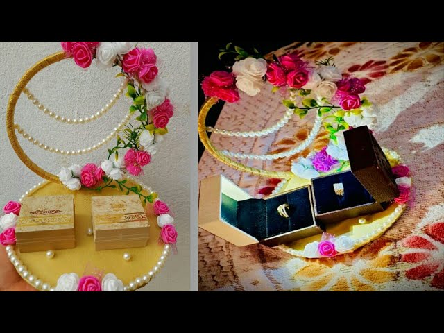 Engagment ring tray decoration ideas/homemade ideas/engagment ring platter  decoration ideas - YouTube